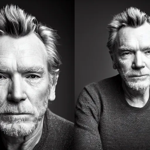 Prompt: dslr photo portrait still of 7 7 year old age 7 7 ewan mcgregor at age 7 7!!!, 8 5 mm f 1. 8