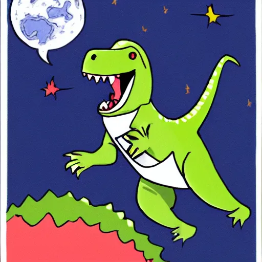 Prompt: dinosaur as astronaut