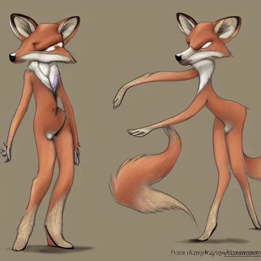 Image similar to an anthropomorphic fox deer hybrid, fursona!!!!! by don bluth, by kawacy, trending on artstation, full body