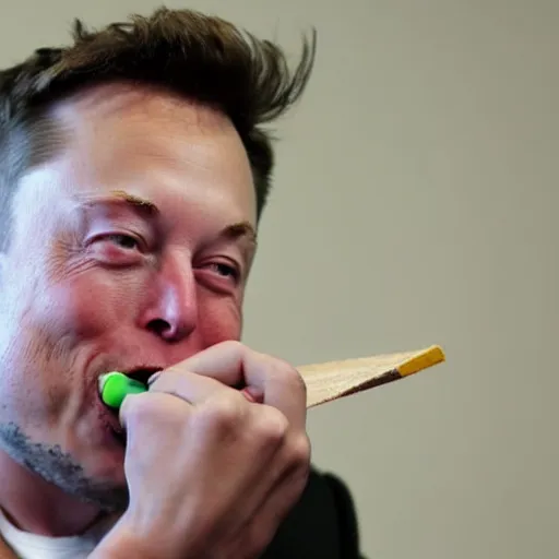 Image similar to Elon musk eating crayons