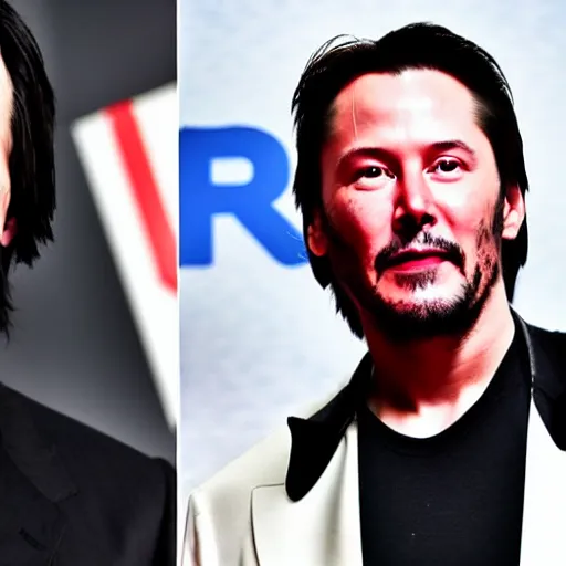 Image similar to Keanu reeves fights elon musk boxing