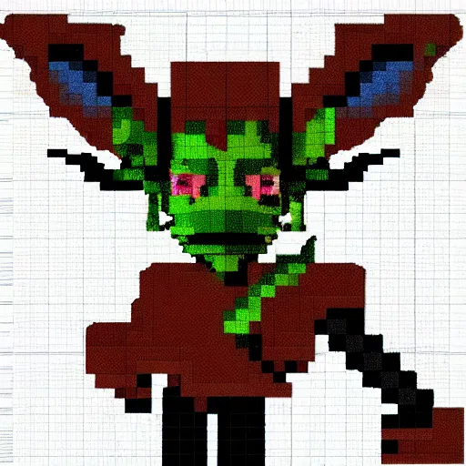 Prompt: goblin, pixel art, detailed