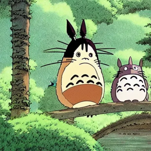 Prompt: a still from studio ghibli my neighbor totoro, animated movie,