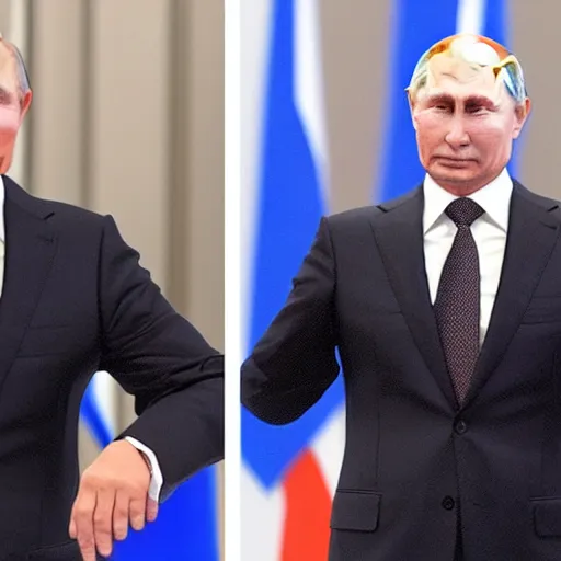 Image similar to putin is fully wet and has water on his face