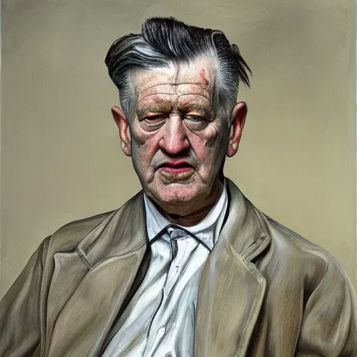 Image similar to high quality high detail painting by lucian freud, hd, david lynch, portrait, dramatic lighting