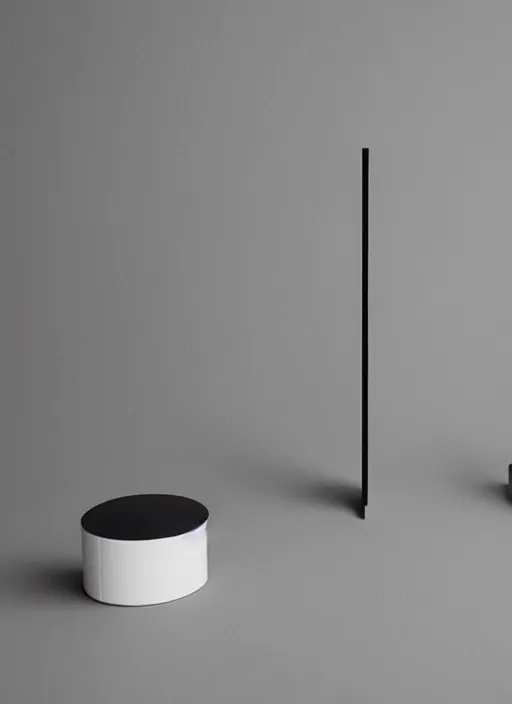 Image similar to minimalist symmetrical grandfarther clock designed by Dieter Rams and Naoto Fukasawa