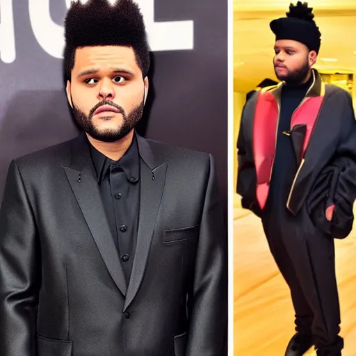 Image similar to The Weeknd wearing custom Balenciaga