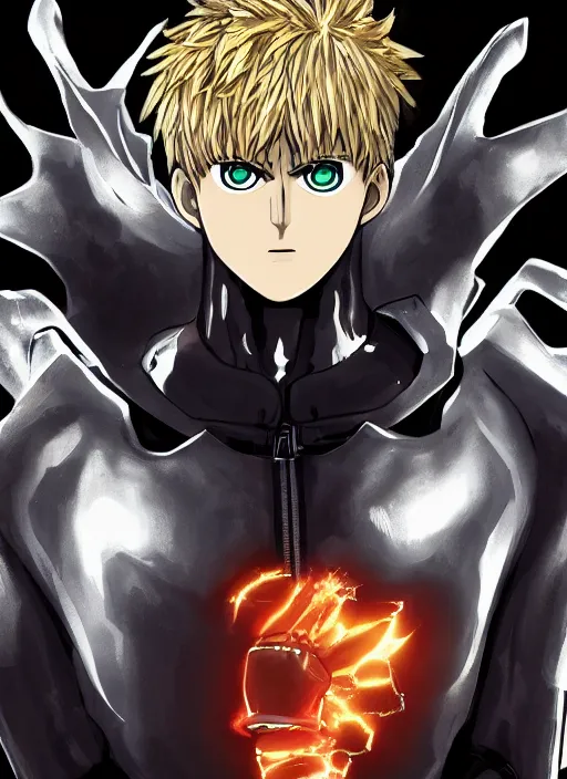 Image similar to A full portrait photo of real-life genos from one punch man, f/22, 35mm, 2700K, lighting, perfect faces, award winning photography.