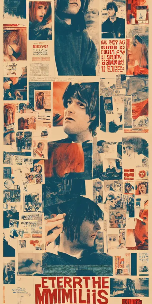 Image similar to eternal sunshine of the spotless mind, film grain, poster, style of Wes Anderson