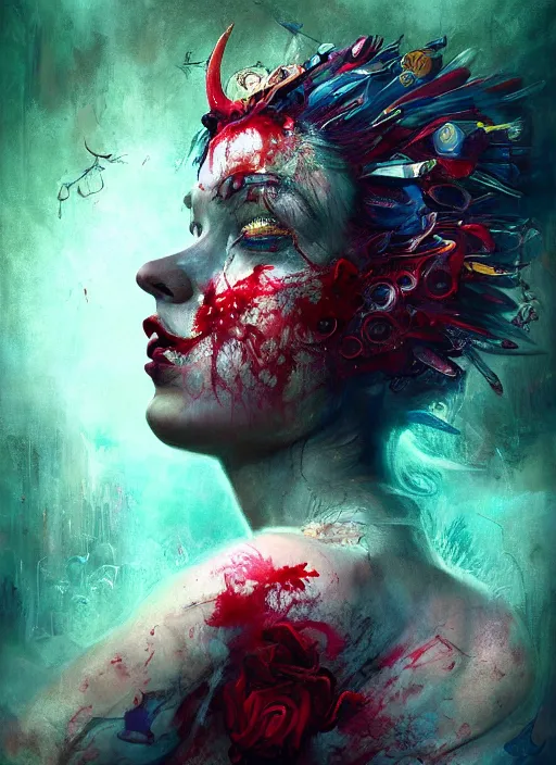 Image similar to queen of hearts, highly detailed, cinematic, 8 k, by megan duncanson, benjamin lacombe, stanley artgermm, tom bagshaw, craig mullins, carne griffiths, ayami kojima, beksinski, giger, trending on deviantart, hyper detailed, horror, full of colour