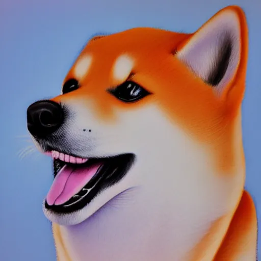 Prompt: shiba inu, airbrush