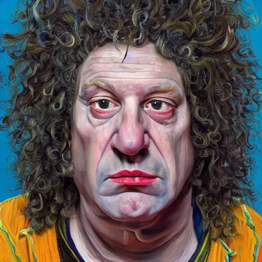 Image similar to high quality high detail painting by lucian freud, hd, buzz osborn portrait, king buzzo, melvins band
