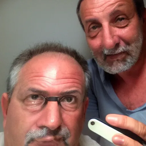 Prompt: my middle - aged italian uncle accidentally taking a selfie