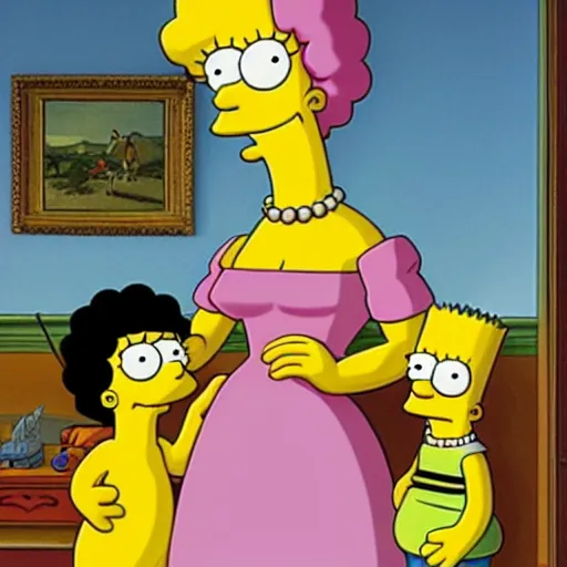 Image similar to the simpsons by jacques - louis david