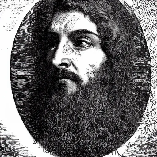 Image similar to closeup portrait of lord macbeth, the thane of glamis, high detail, illustration by gustave dore