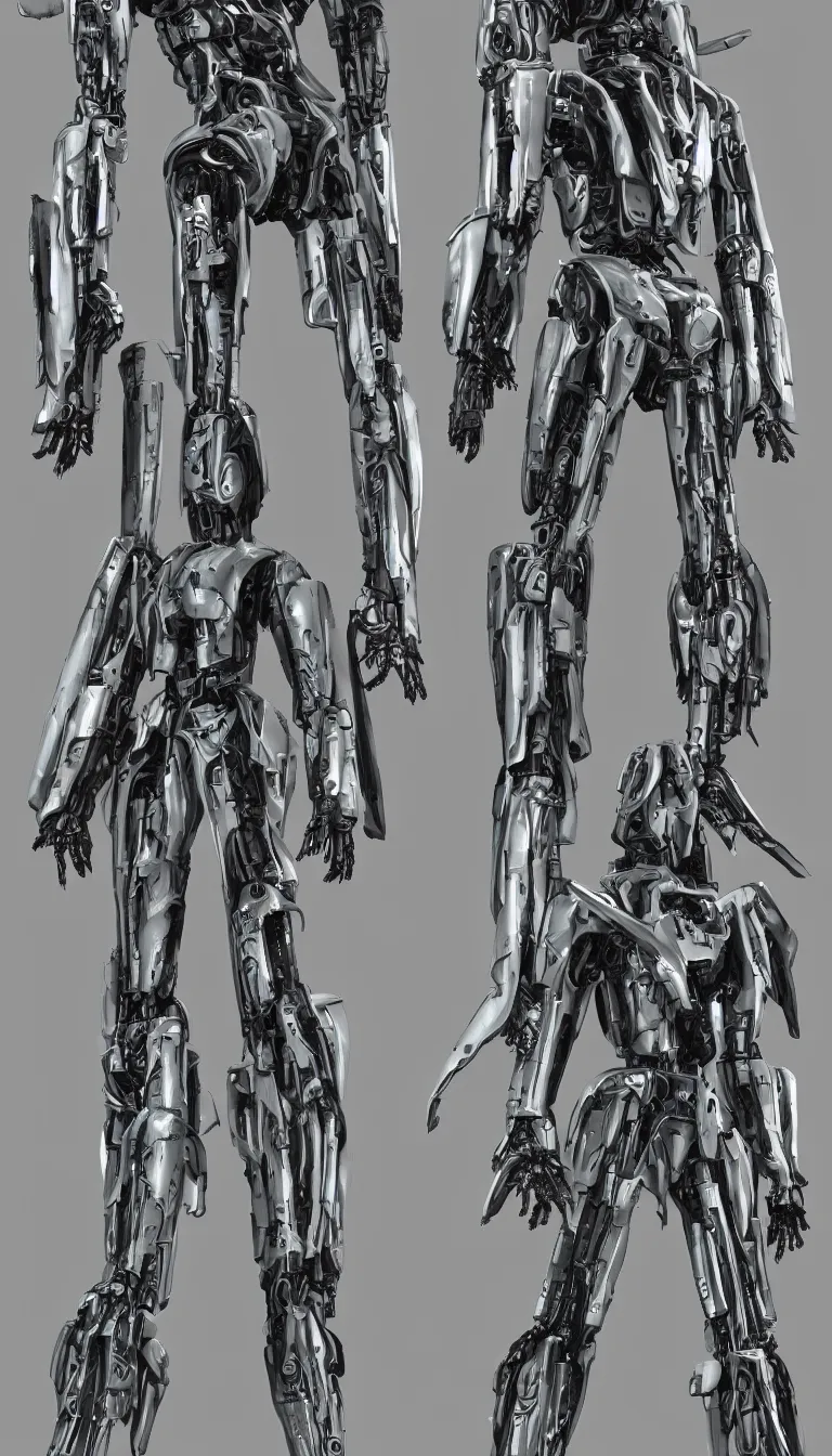 Image similar to full body full height, elegant h. r. giger mecha, default pose. super high resolution photo. symmetrical. orthographic front view.