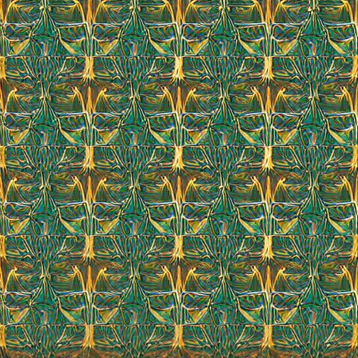 Prompt: symmetry, repeating pattern. seamless gold teal leaf. wall paper. art deco