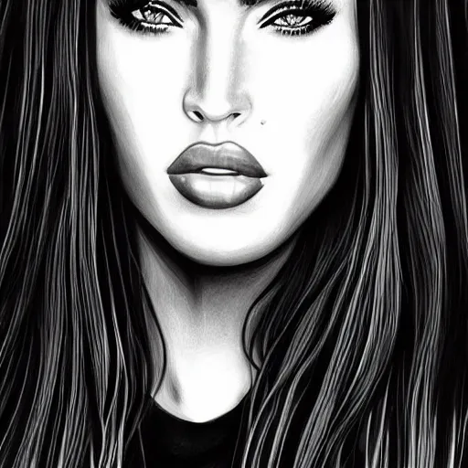 Prompt: “Megan Fox, portrait!!! Portrait based on doodles, scribbled lines, sketch by Liz Y Ahmet monochrome, concept Art, one solid line, ultra detailed portrait, 4k resolution”