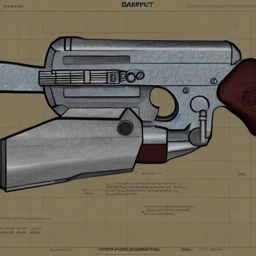 Image similar to heavy magical Pistol blueprint