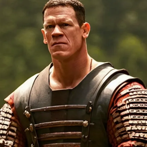 Prompt: a film still of John Cena as samurai