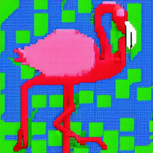 Image similar to flamingo pixel art