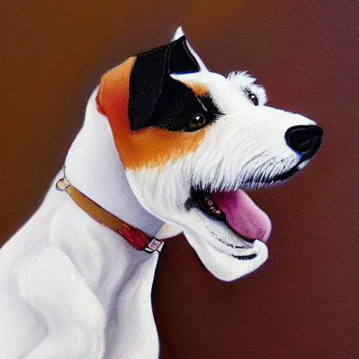 Image similar to ultra detailed painting of a short haired fox terrier