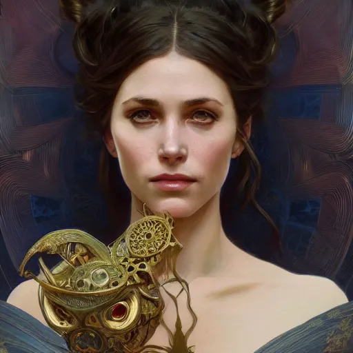 Image similar to portrait of circe, intricate, headshot, highly detailed, digital painting, artstation, concept art, sharp focus, cinematic lighting, illustration, art by artgerm and greg rutkowski, alphonse mucha, cgsociety