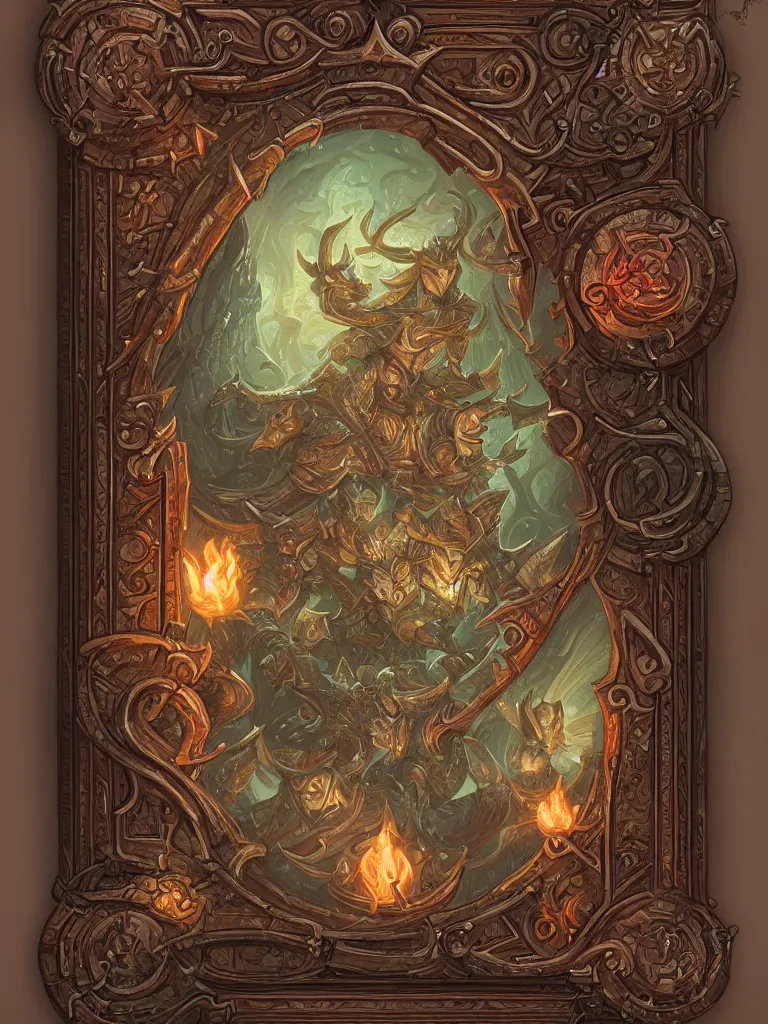 Image similar to book decorative border frame, d & d, fantasy, intricate, elegant, highly detailed, digital painting, artstation, illustration, hearthstone