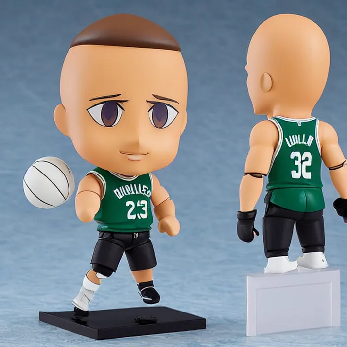 Prompt: larry bird, an anime nendoroid of dwayne the rock johnson, figurine, detailed product photo
