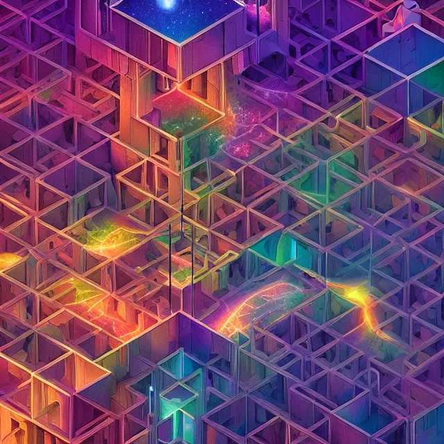 Image similar to beautiful 3 d render of blocks connected in a chain, centered, symmetry, painted, intricate, volumetric lighting, beautiful, rich deep colors masterpiece, sharp focus, ultra detailed, in the style of dan mumford and marc simonetti, astrophotography