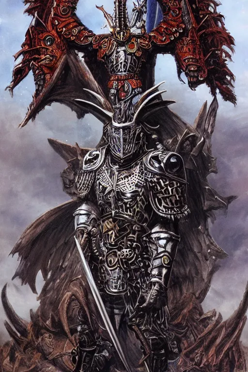 Prompt: full body concept art of Aztec knight wear baphomet armor made with porcelain by Jeff Easley and Peter Elson + beautiful eyes, beautiful face + symmetry face + galaxy + gothic, surreal, dread + highly detailed, intricate complexity, epic composition, magical atmosphere + masterpiece, award winning + trending on artstation