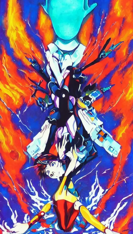 Image similar to psytrance artwork, from evangelion