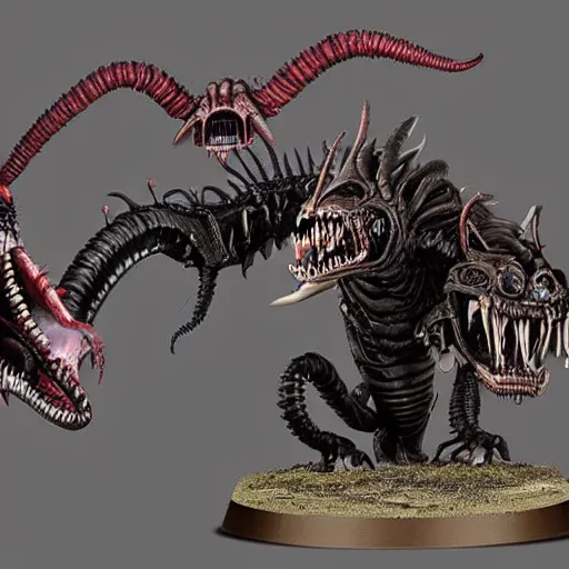 a warhammer miniature of a zombified wyvern with huge