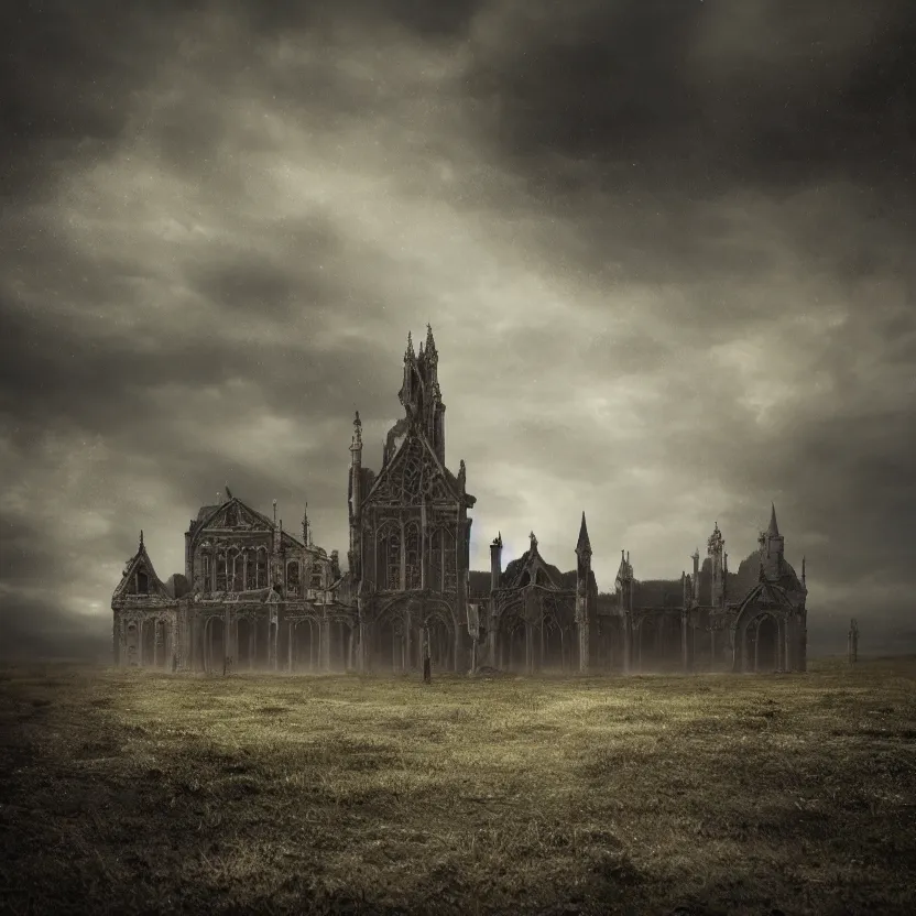 Image similar to A Gothic couple of jewels in an empty land, dark romance, dark and mysterious, atmospheric, ominous, eerie, cinematic, Epic, 8k, 4k, ultra detail, ultra realistic, rendered by awesomeness