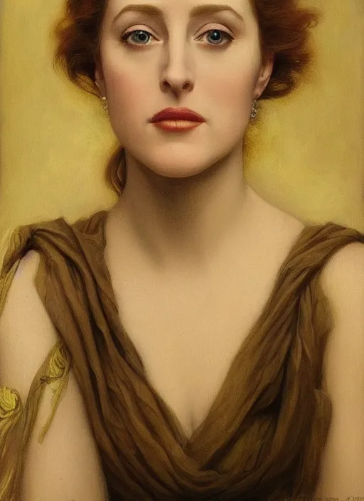 Prompt: a beautiful painting of young gillian anderson by felix resurreccion hidalgo, pre-raphaelite, detailed, trending on artstation, hd, masterpiece