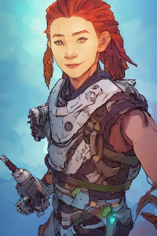 Image similar to combination suit armor aloy horizon forbidden west horizon zero dawn robot ninja mask helmet backpack tribal, art gta 5 comics, official fanart behance hd artstation by jesper ejsing, by rhads, makoto shinkai and lois van baarle, ilya kuvshinov, ossdraws radiating a glowing aura cgi rtx 2 0 2 2