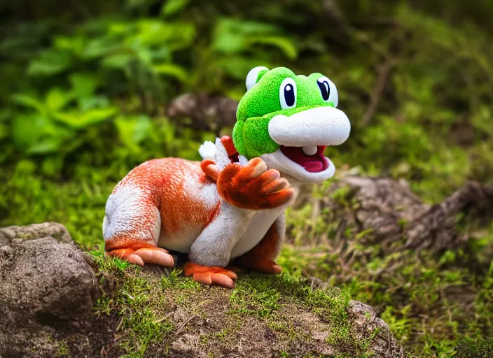 Image similar to national geographic wildlife photo of real life yoshi yoshi in real life in the wild, 8 k, 8 5 mm f 5. 6