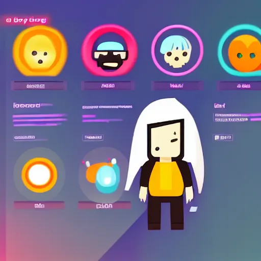 Image similar to Video game flat character introduction UI