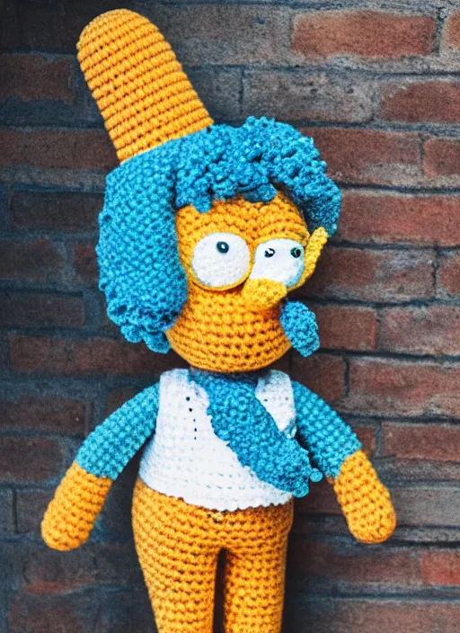 Prompt: a crochet Homer Simpson, realistic, no cropping, full body, Sigma 50 mm f/1.4