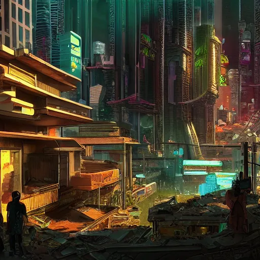 Image similar to cyberpunk slums