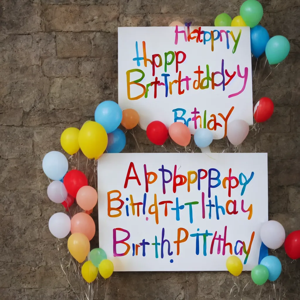 Prompt: a sign that says happy birthday