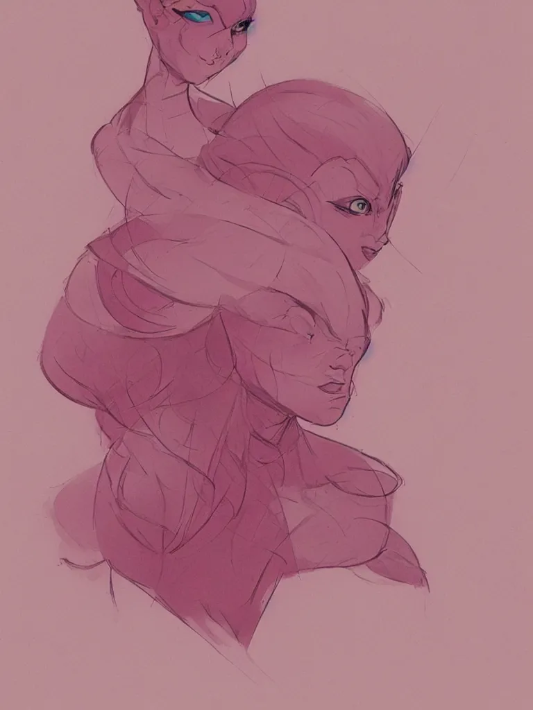 Prompt: pink by Disney Concept Artists, blunt borders, golden ratio