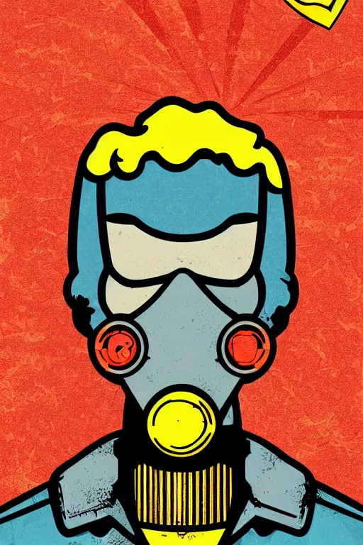 Image similar to fallout 7 6 retro futurist illustration art by butcher billy, sticker, colorful, illustration, highly detailed, simple, smooth and clean vector curves, no jagged lines, vector art, smooth andy warhol style