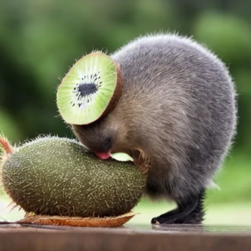 Image similar to a kiwi eating a kiwi