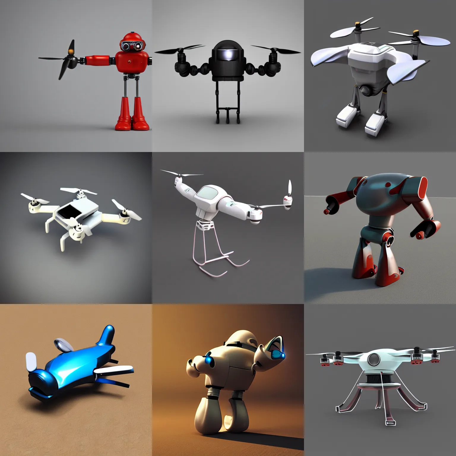 Prompt: mini flying detective robot drone 1 9 8 0 s retro futuristic with no legs and no arms octane render