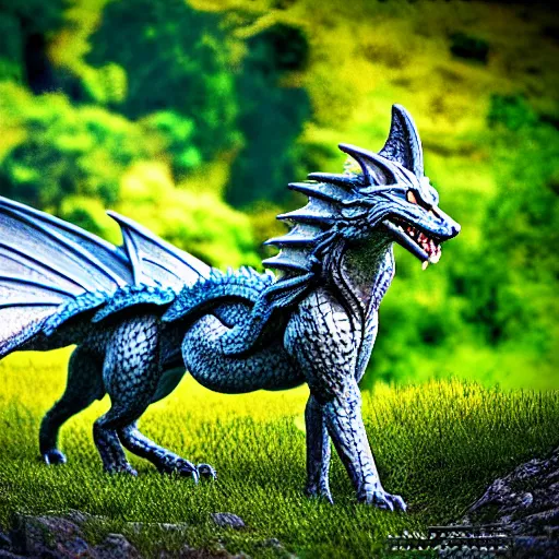 Image similar to dragon - wolf, nature photography