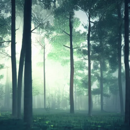 Image similar to forest, 8 k, octane render, volumetric lighting