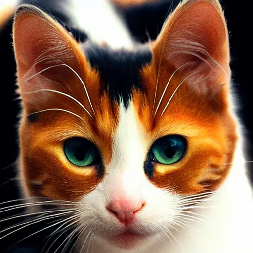 Image similar to a calico kitty front facing