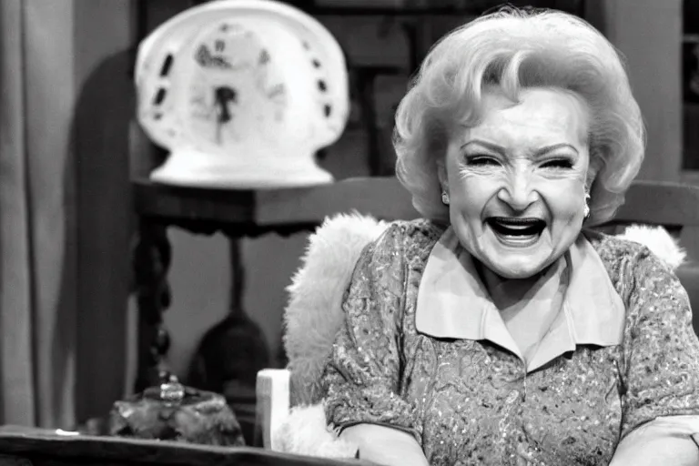 Prompt: betty white as a 6 0 0 pound dwarf