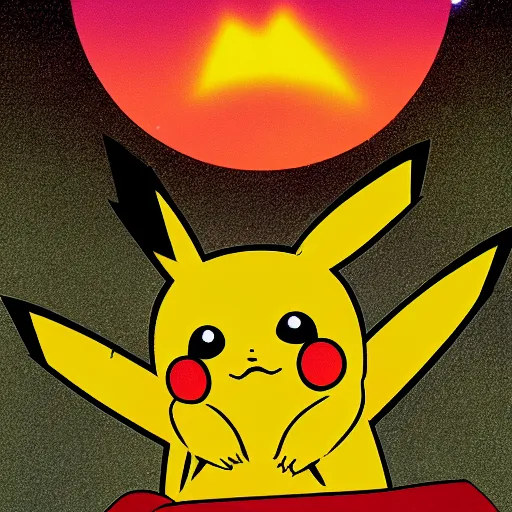 Image similar to pikachu getting radiation sickness from cosmic rays